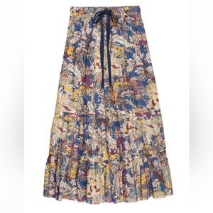 The Great. Pastoral Tiered Skirt Canopy Leaf Print size 1